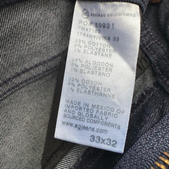 AG Jeans Everett Slim Straight Dark Wash Denim Jeans Men Size 33x32 - Picture 7 of 7